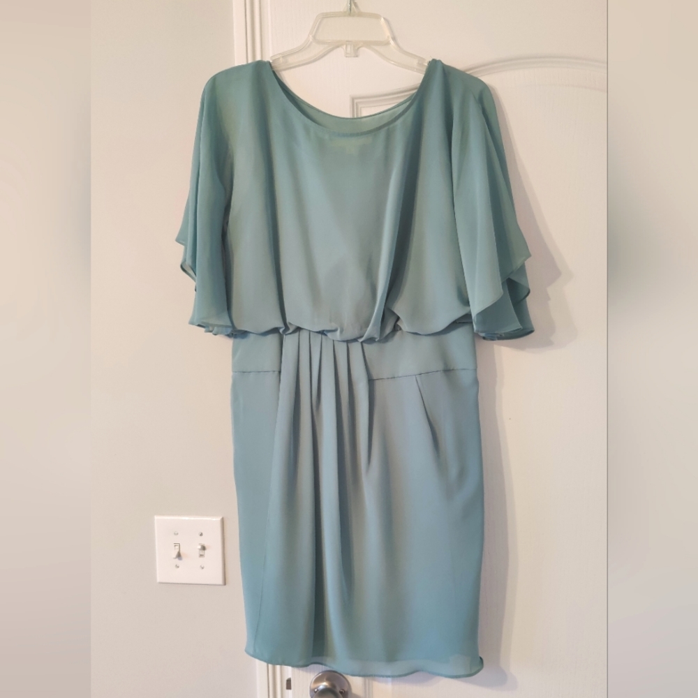 Gianni bini mint dress with flutter sleeve